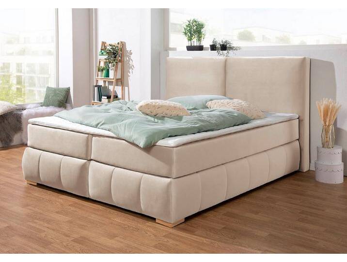 Home affaire Boxspringbett Wehma, inkl. Topper in 3 verschiedenen Matratzen, auch in Samtstoff, beige, 7-Zonen-Tonnentaschen-Federkernmatratze Home affaire Boxspringbett Wehma, inkl. Topper in 3 verschiedenen Matratzen, auch in Samtstoff, beige, 7-Zonen-Tonnentaschen-Federkernmatratze von Home-affaire