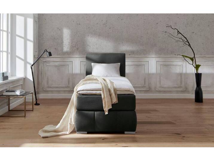 Home affaire Boxspringbett Wehma, inkl. Topper in 3 verschiedenen Matratzen, auch in Samtstoff, grau, 7-Zonen-Kaltschaummatratze , H3 (100 kg) von Home-affaire