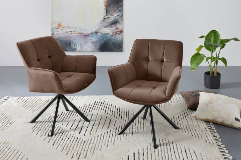 Guido Maria Kretschmer Home&Living Drehstuhl Lika, TOPSELLER!, OTTOs Choice, 2er Set, 360 Grad Drehfunktion, Samtpolsterung von Guido Maria Kretschmer Home&Living