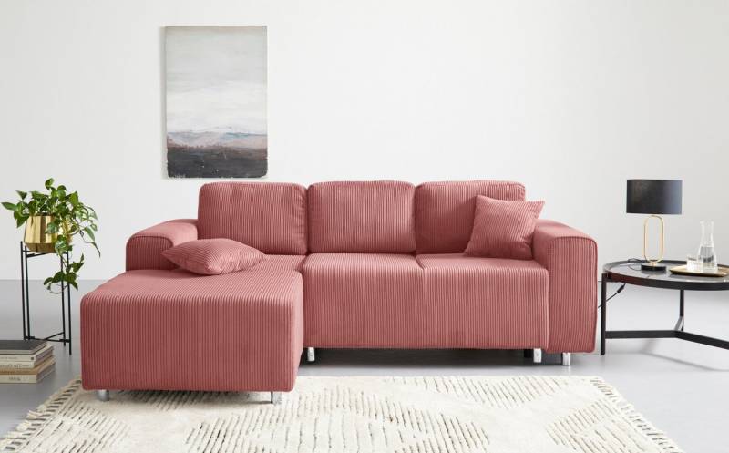 Home affaire Ecksofa Györ, L-Form, wahlweise mit Bettfunktion und Bettkasten incl. 2 Zierkissen von Home affaire