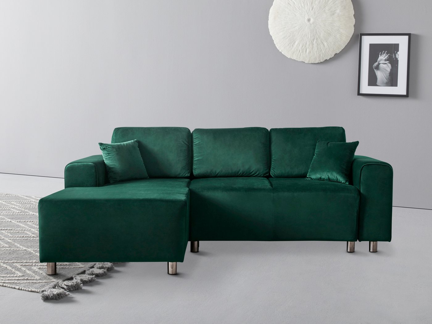 Guido Maria Kretschmer Home&Living Ecksofa Györ, wahlweise mit Bettfunktion und Bettkasten incl. 2 Zierkissen von Guido Maria Kretschmer Home&Living