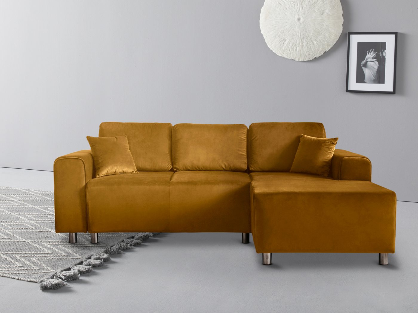 Guido Maria Kretschmer Home&Living Ecksofa Györ, wahlweise mit Bettfunktion und Bettkasten incl. 2 Zierkissen von Guido Maria Kretschmer Home&Living