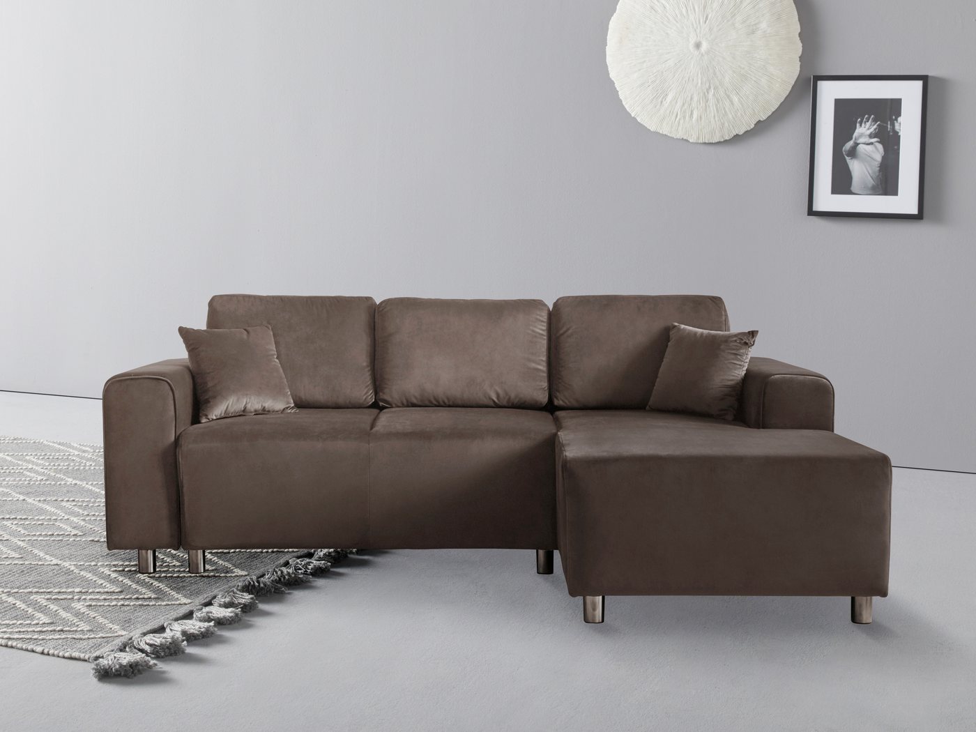 Guido Maria Kretschmer Home&Living Ecksofa Györ, wahlweise mit Bettfunktion und Bettkasten incl. 2 Zierkissen von Guido Maria Kretschmer Home&Living