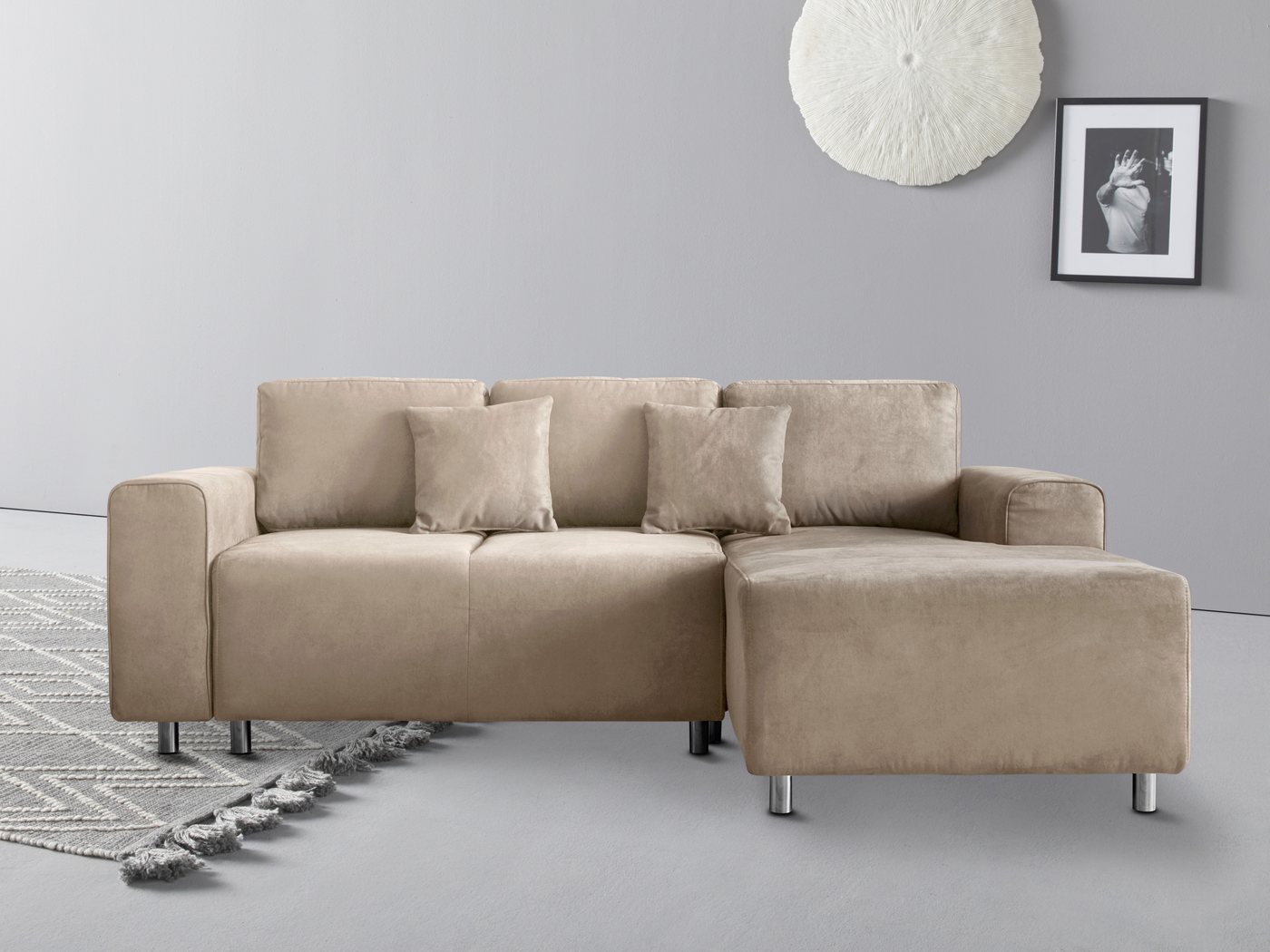 Guido Maria Kretschmer Home&Living Ecksofa Györ, wahlweise mit Bettfunktion und Bettkasten incl. 2 Zierkissen von Guido Maria Kretschmer Home&Living