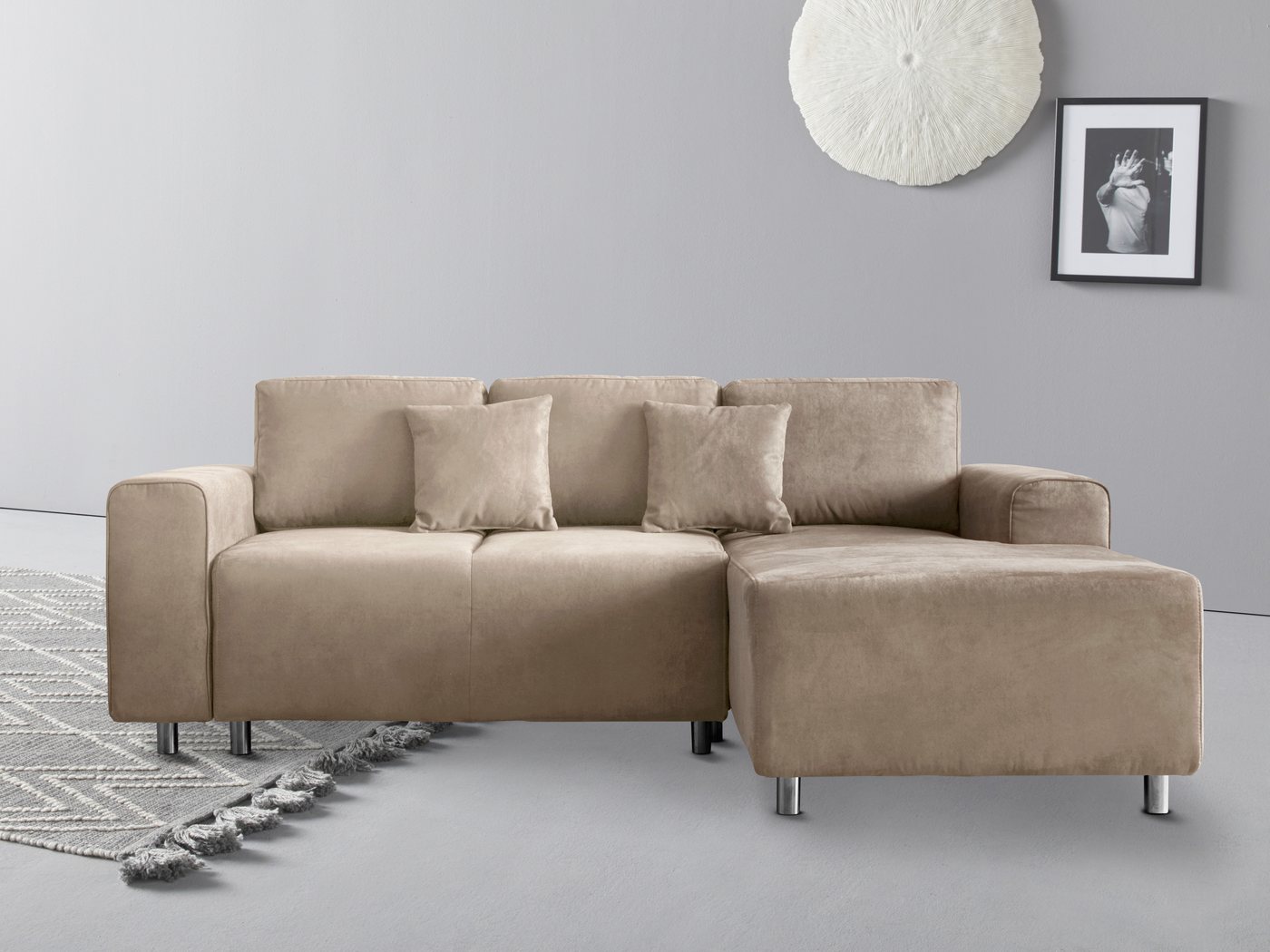 Guido Maria Kretschmer Home&Living Ecksofa Györ, wahlweise mit Bettfunktion und Bettkasten incl. 2 Zierkissen von Guido Maria Kretschmer Home&Living