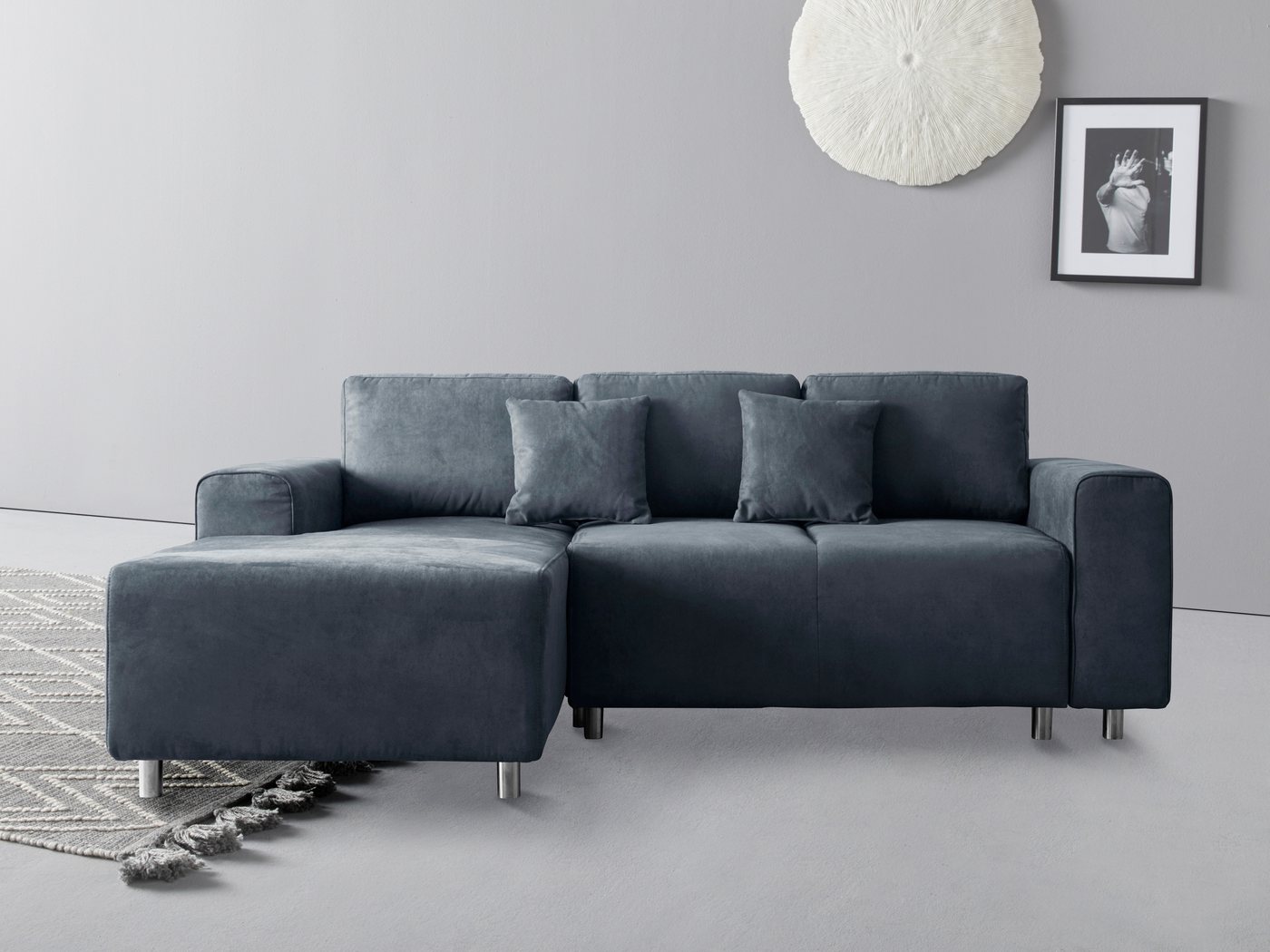 Guido Maria Kretschmer Home&Living Ecksofa Györ L-Form, wahlweise mit Bettfunktion und Bettkasten incl. 2 Zierkissen von Guido Maria Kretschmer Home&Living