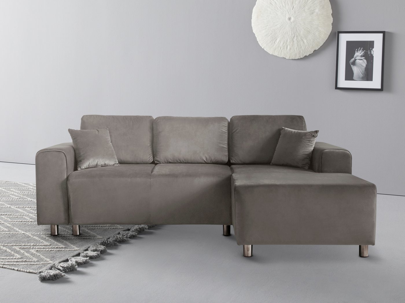 Guido Maria Kretschmer Home&Living Ecksofa Györ, wahlweise mit Bettfunktion und Bettkasten incl. 2 Zierkissen von Guido Maria Kretschmer Home&Living