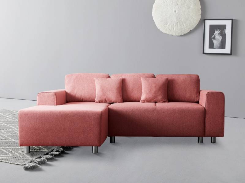 Home affaire Ecksofa Györ, L-Form, wahlweise mit Bettfunktion und Bettkasten incl. 2 Zierkissen von Home affaire
