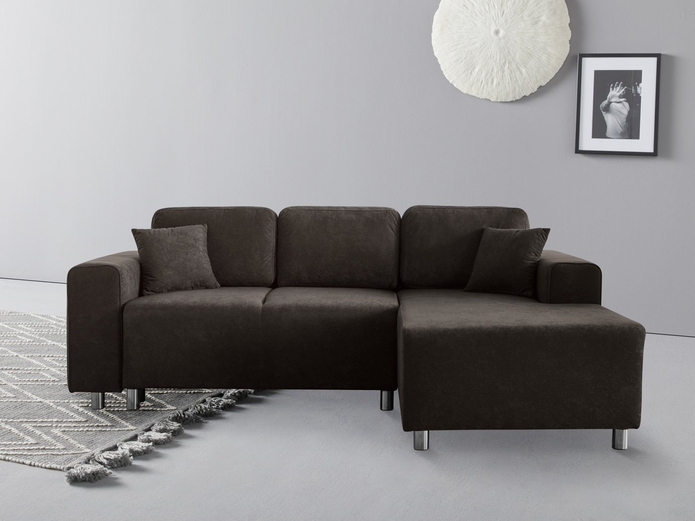 Guido Maria Kretschmer Home&Living Ecksofa Györ L-Form, wahlweise mit Bettfunktion und Bettkasten incl. 2 Zierkissen von Guido Maria Kretschmer Home&Living