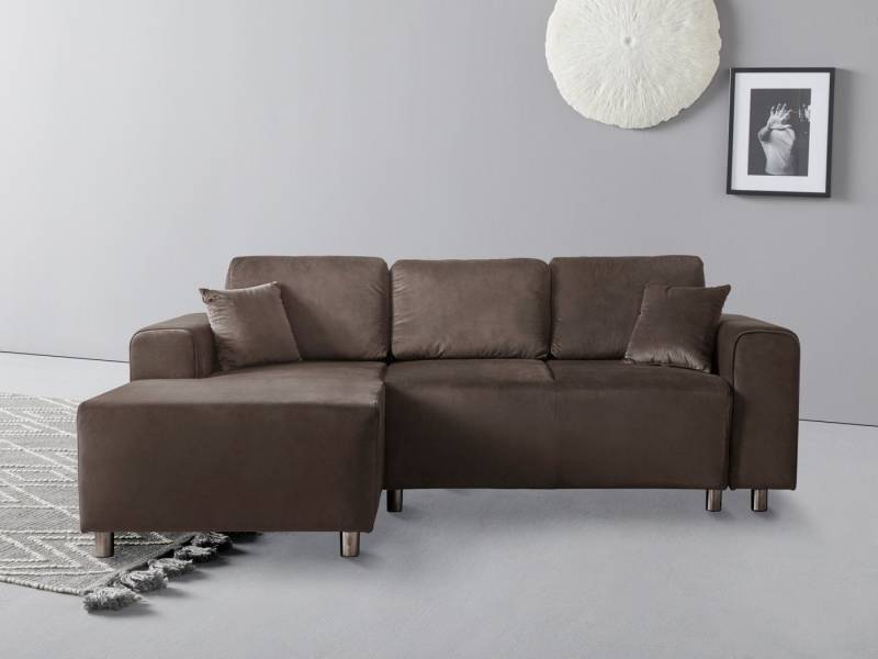 Home affaire Ecksofa Györ, L-Form, wahlweise mit Bettfunktion und Bettkasten incl. 2 Zierkissen von Home affaire