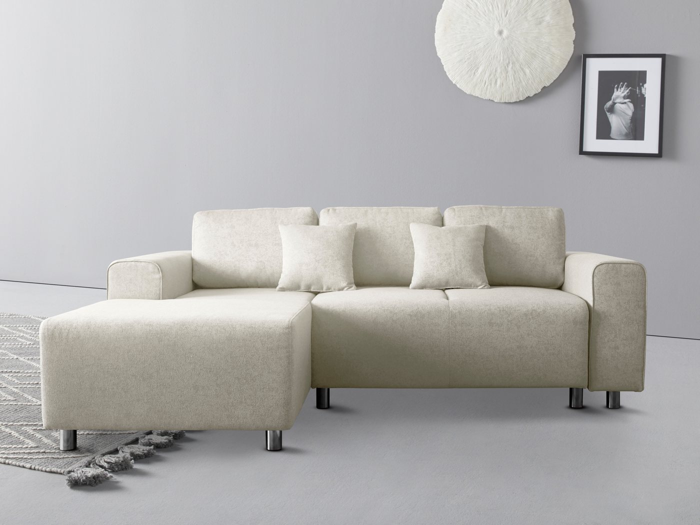 Guido Maria Kretschmer Home&Living Ecksofa Györ, wahlweise mit Bettfunktion und Bettkasten incl. 2 Zierkissen von Guido Maria Kretschmer Home&Living