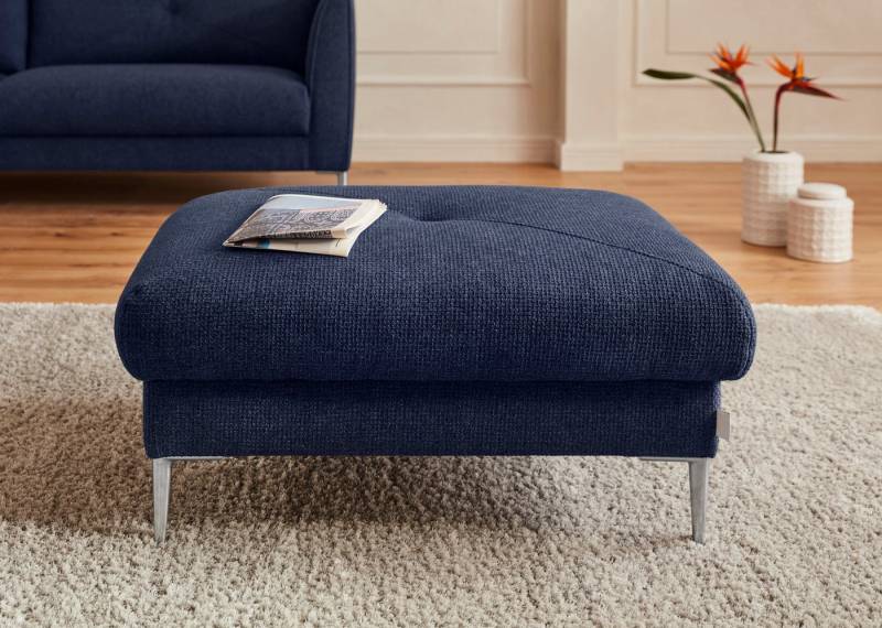 TRENDMANUFAKTUR Hocker Chilltime, elegant und bequem durch Komfortsitzhöhe 46cm, hoher Fuß, mit eleganter Kreuznaht auf der Sitzfläche von TRENDMANUFAKTUR