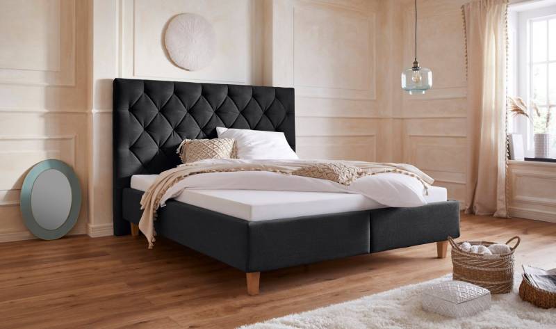 Home affaire Polsterbett Sunley 140, Kreuzsteppung, Kopfteilhöhe 142 cm, ohne oder mit Matratze/Lattenrost von Home affaire