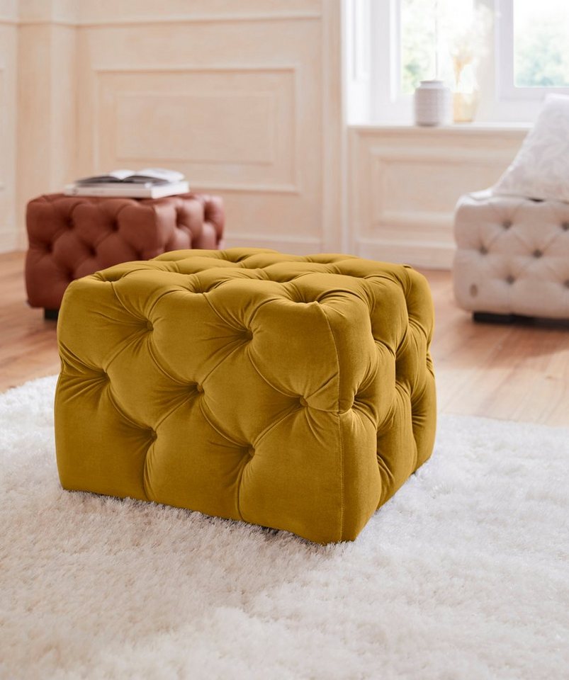 Guido Maria Kretschmer Home&Living Polsterhocker Kalina, mit klassischer Chesterfield-Knopfheftung, passend zur Serie Kalina"" von Guido Maria Kretschmer Home&Living