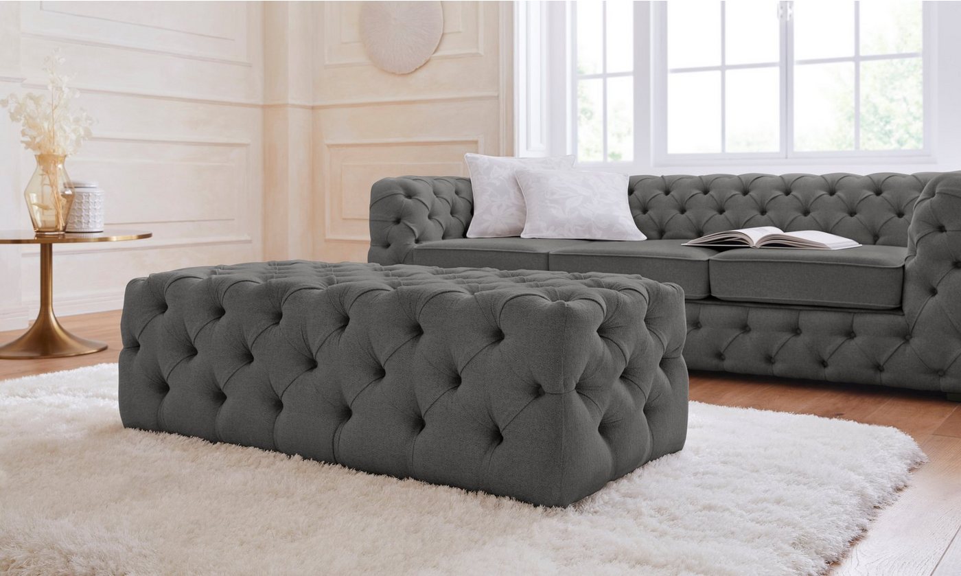 Guido Maria Kretschmer Home&Living Polsterhocker Kalina, mit klassischer Chesterfield-Knopfheftung von Guido Maria Kretschmer Home&Living