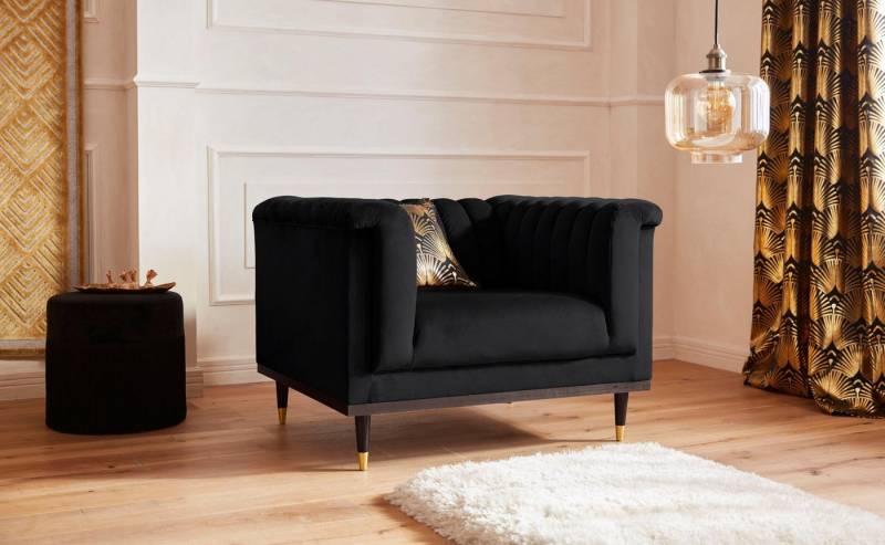 Home affaire Sessel Chamby, mit Holzrahmen unten und Steppung im Lehnenbereich von Home affaire