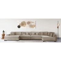 Home affaire Wohnlandschaft "Skara XXL U-Form", Lounge-Sofa XXL mit Federkern-Polsterung, in vielen Bezugsvarianten von home affaire