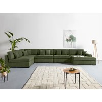 Home affaire Wohnlandschaft "Skara XXL U-Form", Lounge-Sofa XXL mit Federkern-Polsterung, in vielen Bezugsvarianten von home affaire
