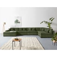 Home affaire Wohnlandschaft "Skara XXL U-Form", Lounge-Sofa XXL mit Federkern-Polsterung, in vielen Bezugsvarianten von home affaire