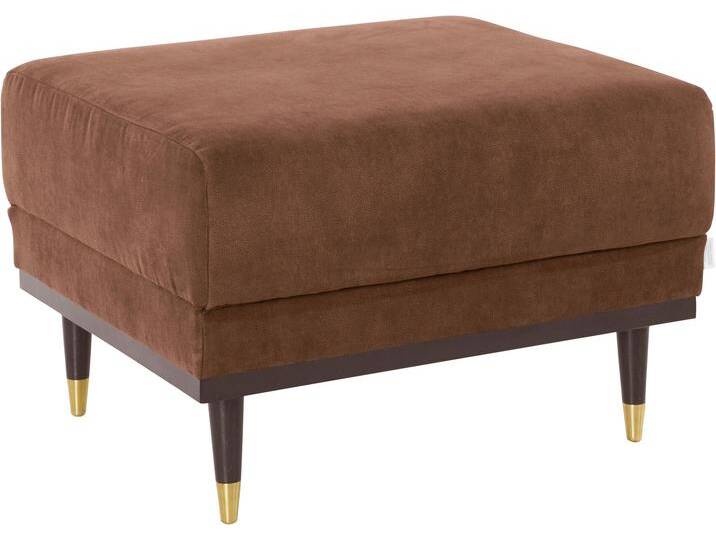 Hocker Chamby , braun (cognac), B:70cm H:46cm T:64cm, Luxus-Microfaser Lederoptik (100% Polyester), Samtoptik (100% Polyester), GUIDO MARIA KRETSCHMER HOME & LIVING, Hocker, Polsterhocker Fußhocker, mit Holzrahmen unten von Guido-Maria-Kretschmer-Home-&-Living