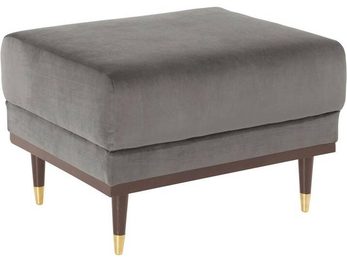 Hocker Chamby , grau (hellgrau), B:70cm H:46cm T:64cm, Luxus-Microfaser Lederoptik (100% Polyester), Samtoptik (100% Polyester), GUIDO MARIA KRETSCHMER HOME & LIVING, Hocker, Polsterhocker Fußhocker, mit Holzrahmen unten von Guido-Maria-Kretschmer-Home-&-Living