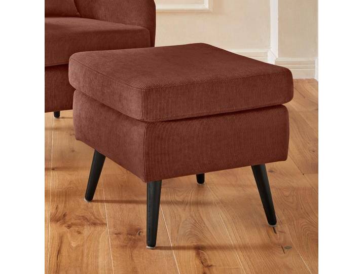 Hocker Salla , orange (terra), B:58cm H:49cm T:58cm, Samtcord (92% Polyester 8% Polyamid), Struktur (100% Polyester), Struktur Hahnentritt (100% Polyester), Struktur fein (100% POlyester), Samtoptik (100% Polyester), Fellimitat (100%Polyester), GUIDO MARIA KRETSCHMER HOME & LIVING, Hocker, Fußhocker Sitzhocker, Bezug auch in Luxus-Microfaser in Teddyfelloptik von Guido-Maria-Kretschmer-Home-&-Living