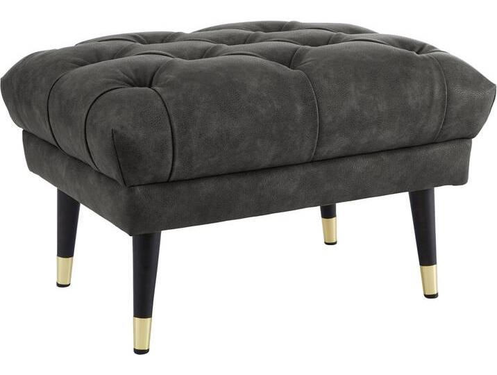 Hocker Tinnum , grau (anthrazit), B:68cm H:45cm T:52cm, Luxus-Microfaser Vintageoptik (66% PU, 27% Polyester, 7% Baumwolle), Struktur weich( 97% Polyester, 3% Polyacryl), GUIDO MARIA KRETSCHMER HOME & LIVING, Hocker, Fußhocker von Guido-Maria-Kretschmer-Home-&-Living