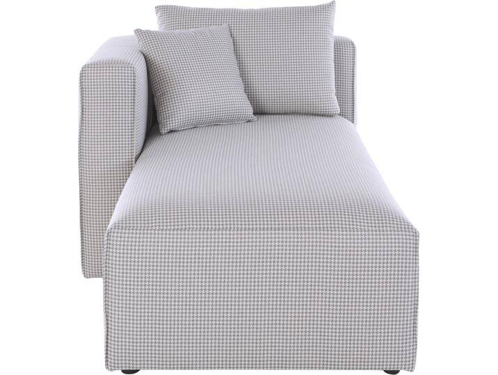 Ottomane Comfine , grau, B:100cm H:75cm T:182cm, Struktur Hahnentritt (67% Polypropylen 33% Polyester), Fellimitat (100% Polyester), Samtcord (92% Polyester 8% Polyamid), GUIDO MARIA KRETSCHMER HOME & LIVING, Sofas, Modul-Ottomane zur indiviuellen Zusammenstellung, in 3 Bezugsvarianten von Guido-Maria-Kretschmer-Home-&-Living