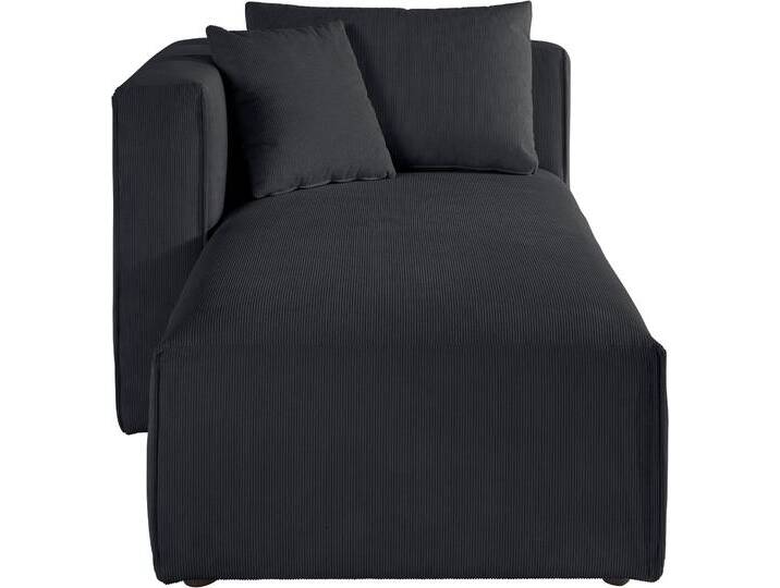 Ottomane HOME AFFAIRE Comfine , schwarz, B:100cm H:75cm T:182cm, Struktur Hahnentritt (67% Polypropylen 33% Polyester);Fellimitat (100% Polyester);Samtcord (92% Polyester 8% Polyamid), Sofas, Modul-Ottomane zur indiviuellen Zusammenstellung, in 3 Bezugsvarianten von Home-affaire