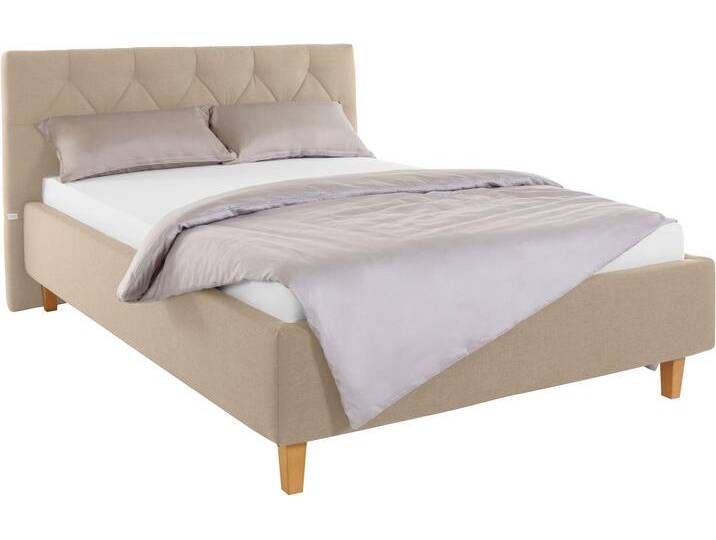 Polsterbett Sunley 100 , beige, B:163cm L:210cm, Struktur (100% Polyester), Strukturstoff (100% Polyester), GUIDO MARIA KRETSCHMER HOME & LIVING, Betten, Kreuzsteppung, Kopfteilhöhe 102 cm, ohne oder mit Matratze/Lattenrost von Guido-Maria-Kretschmer-Home-&-Living