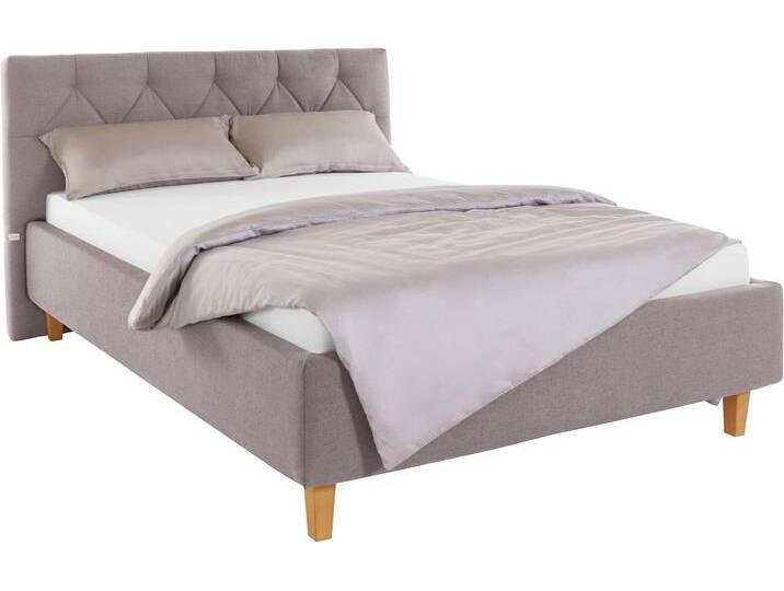 Polsterbett Sunley 100 , grau (hellgrau), B:163cm L:210cm, Struktur (100% Polyester), Strukturstoff (100% Polyester), GUIDO MARIA KRETSCHMER HOME & LIVING, Betten, Kreuzsteppung, Kopfteilhöhe 102 cm, ohne oder mit Matratze/Lattenrost von Guido-Maria-Kretschmer-Home-&-Living