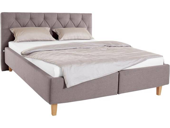 Polsterbett Sunley 100 , grau (hellgrau), B:183cm L:210cm, Struktur (100% Polyester), Strukturstoff (100% Polyester), GUIDO MARIA KRETSCHMER HOME & LIVING, Betten, Kreuzsteppung, Kopfteilhöhe 102 cm, ohne oder mit Matratze/Lattenrost von Guido-Maria-Kretschmer-Home-&-Living
