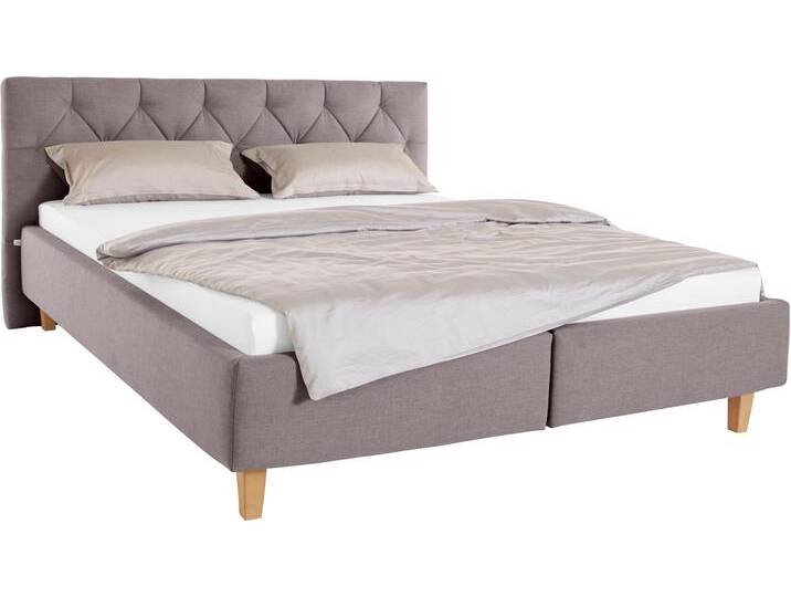 Polsterbett Sunley 100 , grau (hellgrau), B:203cm L:210cm, Struktur (100% Polyester), Strukturstoff (100% Polyester), GUIDO MARIA KRETSCHMER HOME & LIVING, Betten, Kreuzsteppung, Kopfteilhöhe 102 cm, ohne oder mit Matratze/Lattenrost von Guido-Maria-Kretschmer-Home-&-Living