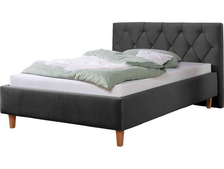Polsterbett Sunley 100 , grau (schiefer), B:163cm L:210cm, Struktur (100% Polyester), Strukturstoff (100% Polyester), GUIDO MARIA KRETSCHMER HOME & LIVING, Betten, Kreuzsteppung, Kopfteilhöhe 102 cm, ohne oder mit Matratze/Lattenrost von Guido-Maria-Kretschmer-Home-&-Living