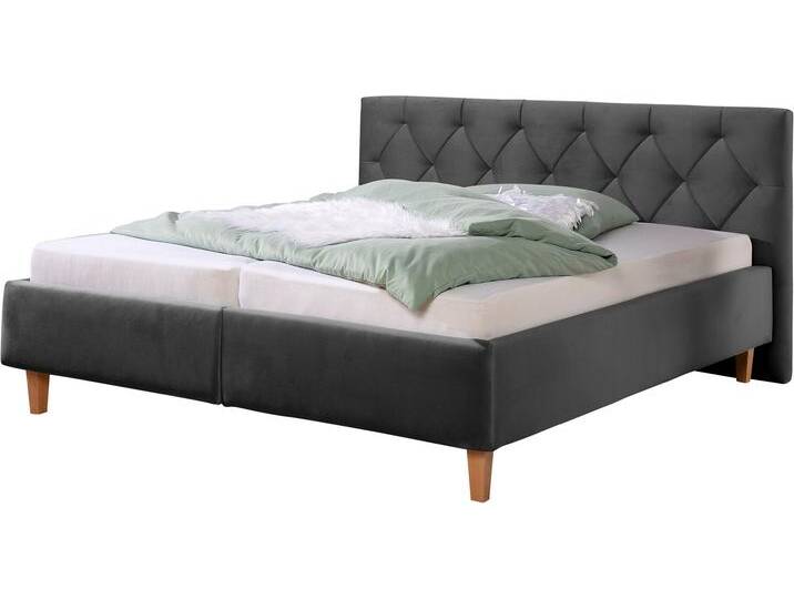 Polsterbett Sunley 100 , grau (schiefer), B:183cm L:210cm, Struktur (100% Polyester), Strukturstoff (100% Polyester), GUIDO MARIA KRETSCHMER HOME & LIVING, Betten, Kreuzsteppung, Kopfteilhöhe 102 cm, ohne oder mit Matratze/Lattenrost von Guido-Maria-Kretschmer-Home-&-Living