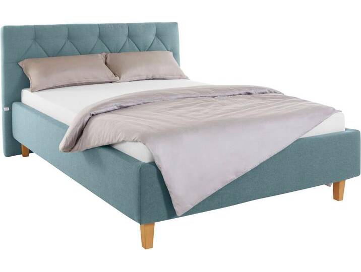 Polsterbett Sunley 100 , grün (mint), B:163cm L:210cm, Struktur (100% Polyester), Strukturstoff (100% Polyester), GUIDO MARIA KRETSCHMER HOME & LIVING, Betten, Kreuzsteppung, Kopfteilhöhe 102 cm, ohne oder mit Matratze/Lattenrost von Guido-Maria-Kretschmer-Home-&-Living