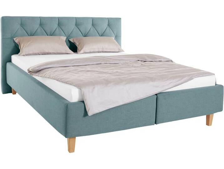 Polsterbett HOME AFFAIRE Sunley 100 , grün (mint), B:183cm L:210cm, Struktur (100% Polyester);Strukturstoff (100% Polyester), Betten, Kreuzsteppung, Kopfteilhöhe 102 cm, ohne oder mit Matratze/Lattenrost von Home-affaire