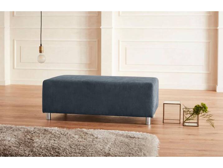 Polsterhocker Györ , blau (dunkelblau), B:122cm H:48cm T:68cm, Microfaser (100% Polyester), Luxus-Microfaser Lederoptik (100% Polyester), Struktur (100% Polyester), Samtoptik (100% Polyester), Struktur weich (100% Polyester), GUIDO MARIA KRETSCHMER HOME & LIVING, Hocker, democratichome Edition, passend zum Ecksofa 'Györ' von Guido-Maria-Kretschmer-Home-&-Living