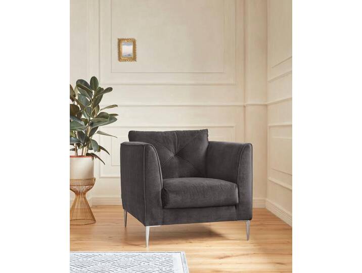 Sessel TRENDMANUFAKTUR Chilltime, Loungesessel, Komfortsitzhöhe 46cm, Breite 85cm, bequem , braun (eiffel tower), B:85cm H:84cm T:96cm, Sessel, Einzelsessel Polstersessel Lounge-Sessel, mit eleganter Kreuznaht im Rückenkissen von BAUR