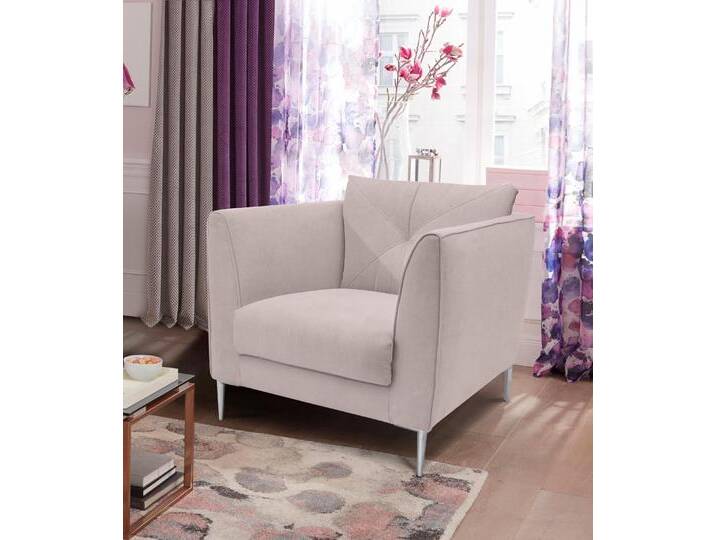 Sessel TRENDMANUFAKTUR Lille, Loungesessel, Komfortsitzhöhe 46cm, Breite 85cm, elegant , beige, B:85cm H:84cm T:96cm, Struktur fein (95% Polyester; 5% Nylon), Struktur mit Prägung (100% Polyester), Sessel, Einzelsessel von BAUR
