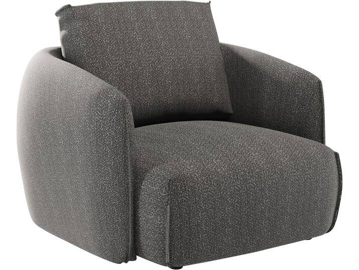 Sessel TRENDMANUFAKTUR Shawn, Loungesessel, Designsessel mit elegant geschwungen Armlehnen , grau (anthrazit), B:98cm H:87cm T:99cm, 95% Polyester, 5% Polyacryl, Sessel, Einzelsessel Polstersessel, organische Form, bequem, mit hochwertigem Bezug von BAUR