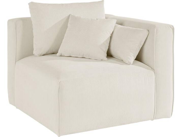 Sofa-Eckelement Comfine , beige, B:100cm H:75cm T:100cm, Struktur Hahnentritt (67% Polypropylen 33% Polyester), Fellimitat (100% Polyester), Samtcord (92% Polyester 8% Polyamid), GUIDO MARIA KRETSCHMER HOME & LIVING, Polsterelemente, Modul-Ecke zur indiviuellen Zusammenstellung, in 3 Bezugsvarianten von Guido-Maria-Kretschmer-Home-&-Living