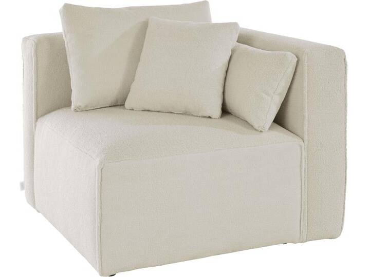 Sofa-Eckelement Comfine , beige (cream), B:100cm H:75cm T:100cm, Struktur Hahnentritt (67% Polypropylen 33% Polyester), Fellimitat (100% Polyester), Samtcord (92% Polyester 8% Polyamid), GUIDO MARIA KRETSCHMER HOME & LIVING, Polsterelemente, Modul-Ecke zur indiviuellen Zusammenstellung, in 3 Bezugsvarianten von Guido-Maria-Kretschmer-Home-&-Living