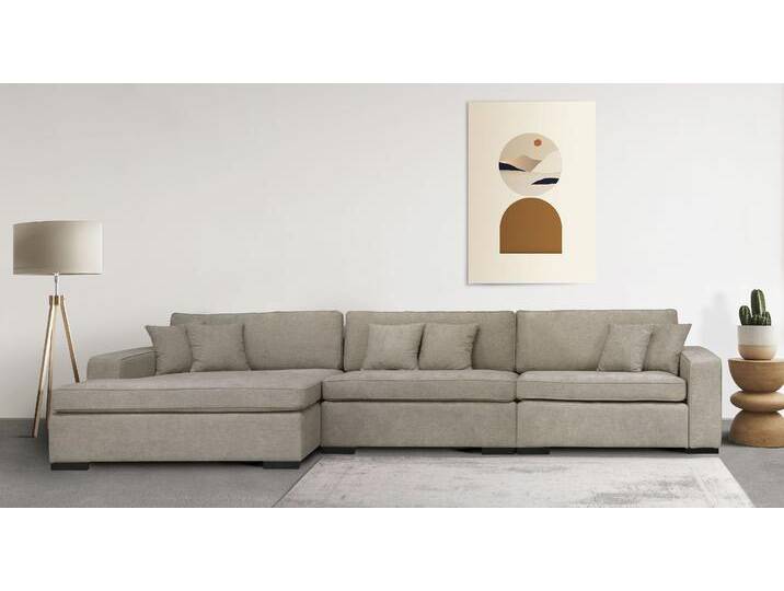 Sofa-Eckelement HOME AFFAIRE Skara XXL L-Form , beige (dunkelbeige), B:400cm H:86cm T:190cm, 100% Polyester, Polsterelemente, Lounge-Sofa XXL mit Federkern-Polsterung, in vielen Bezugsvarianten von Home-affaire
