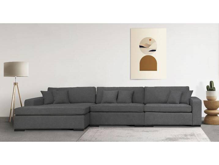 Sofa-Eckelement Skara XXL L-Form , grau (dunkelgrau), B:400cm H:86cm T:190cm, 100% Polyester, GUIDO MARIA KRETSCHMER HOME & LIVING, Polsterelemente, Lounge-Sofa XXL mit Federkern-Polsterung, in vielen Bezugsvarianten von Guido-Maria-Kretschmer-Home-&-Living