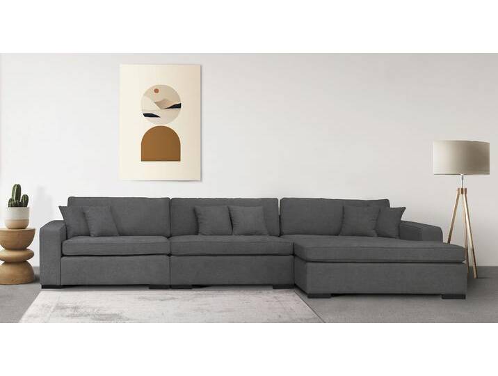 Sofa-Eckelement HOME AFFAIRE Skara XXL L-Form , grau (dunkelgrau), B:400cm H:86cm T:190cm, 100% Polyester, Polsterelemente, Lounge-Sofa XXL mit Federkern-Polsterung, in vielen Bezugsvarianten von Home-affaire