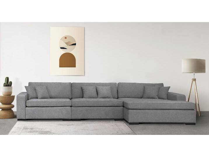 Sofa-Eckelement HOME AFFAIRE Skara XXL L-Form , grau (hellgrau), B:400cm H:86cm T:190cm, 100% Polyester, Polsterelemente, Lounge-Sofa XXL mit Federkern-Polsterung, in vielen Bezugsvarianten von Home-affaire