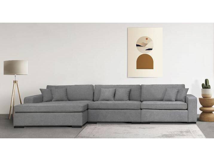 Sofa-Eckelement HOME AFFAIRE Skara XXL L-Form , grau (hellgrau), B:400cm H:86cm T:190cm, 100% Polyester, Polsterelemente, Lounge-Sofa XXL mit Federkern-Polsterung, in vielen Bezugsvarianten von Home-affaire