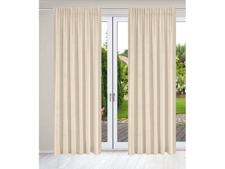 Vorhang SAMT Gr. 2, beige (champagner), B:140cm H:175cm, Polyester, GUIDO MARIA KRETSCHMER HOME & LIVING, Gardinen, Samtoptik, mit Multifunktionsband von Guido-Maria-Kretschmer-Home-&-Living