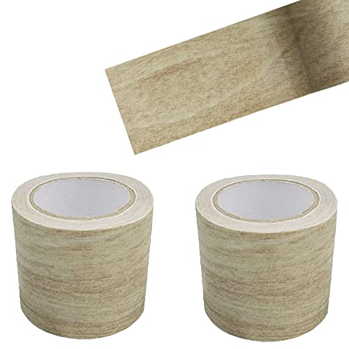 Guidre 2 Rolle Holzoptik Klebeband, Realistische Holzmaserung Reparatur, Selbstklebend Holzmaserung Panzertape für Weichsockelleiste, Türen Bordüre, Wände Tapeten, Möbel, 8cm x 4.57m (Hellgrau) von Guidre